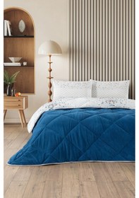 Resim Evoria Çift Kişilik Wellsoft Yorgan Uyku Seti Mavi 