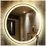 Resim EagleMırror 70x70 cm Yuvarlak Şeritli Dekoratif Banyo Duvar Aynası Ledli Banyo Duvar Aynası 