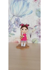 Resim Amigurumi Bebek Bobo 21 Cm Boyunda Organik Oyuncak 