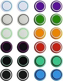Resim LunarCharm 24 adet Joystick kapağı, PS4/PS5 Controller Sticks Grips ile uyumlu, Xbox One serisi ile uyumlu, silikon baş parmak çubuğu tutucu kapaklar 