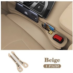 Resim Xuweiwei 2 Adet Bej Telefon Tutuculu Araç Koltuğu Arası Organizatörü Ve Depolama Bölmeli 