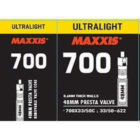 Resim MAXXIS ULTRALIGHT TUBE 700x3350 48mm PRESTA İÇ LASTİK 