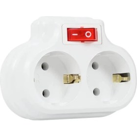 Resim Mutlusan Ikili Anahtarlı Golyat Fiş Priz Beyaz Mutlusan 