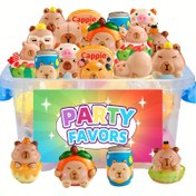 Resim 12/24 Adet Kapibara Squishy Oyuncak, Yavaşça Geri Dönen, Çocuk Partisi Hediyesi Doğum Günü Paketi Dolgusu Okul Ödülü ve Cadılar Bayramı Süprizleri-Karışık Çeşit 