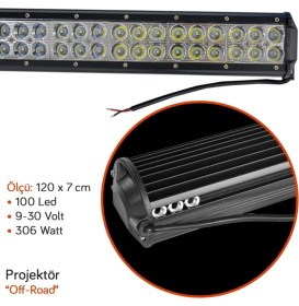 Resim Carub Off-Road Projektör 9-30V 306W 120x7 cm 100 Led BR4203275 