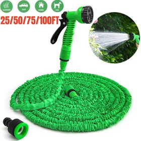Resim Genişletilebilir Bahçe Hortumu - Yüksek Basınçlı Püskürtme Tabancası, 7.62/15.24/22.86/30.48m, Dayanıklı PP Malzeme, Kolay Saklama İçin Katlanabilir Tasarım, Çok Amaçlı El Tipi Hortum, Bahçe Bakımı, Çim Temizliği ve Araç Yıkama için, Ergonomik Püskürtme Tabancası, Yüksek Kaliteli Bağlantı Parçaları 