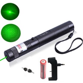 Resim Genel Markalar Yeşil Lazer Şarjlı 5000mw 532nm 8km Menzil Kilitli Anahtarlı 4800mah Şarjlı Pil Green Laser Pointer 