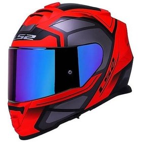 Resim Ls2 Storm 2 Faster Mat Kırmızı Kapalı Motosiklet Kaskı Gökkuşağı Camlı Kırmızı 