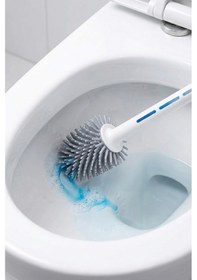 Resim Thentech Kendinden Hazneli Yeni Nesil Klozet Fırçası Koku Yapmayan Hijyenik Silikon Banyo Seti Beyaz 