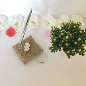 Resim Xindoker Düğün Konuk Defteri İmza Seti - Gümüş Renkli Kalem Ve Kalemlik 