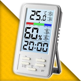 Resim Normadia Sıcaklık ve Nem Ölçer Saatli, Arka Işıklı Ekran, Pratik Kullanım 