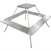 Resim Paslanmaz Çelik Soba Koruma ve Çok Amaçlı Kamp Masası 