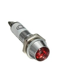 Resim Ic-225 8mm Sinyal Lambası Metal 12v Kırmızı 