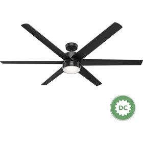 Resim HUNTER FAN Solaria Dc Motor 182 cm . Mat Siyah Aydınlatmalı ve Uzaktan Kumandalı Dış Mekan Tavan Vantilatörü 