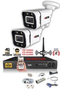 Resim Ids 2 Kameralı 5mp Sony Lensli 1080p Fullhd Gece Renkli Full Kamera Seti Su Geçirmez Cepten İzle Ds 2031hd Wl Set2 Nohdd 