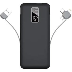 Resim Qedii Zore Pw-05 Hızlı Şarj Led Göstergeli Micro Lightning Type-C Kablolu Taşınabilir Powerbank 10000Mah 