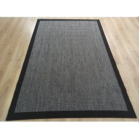 Resim Çam Halı Sisal 9714 Gri / Siyah Bordürlü Jüt Sisal Kilim - 200x300 