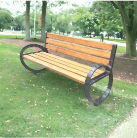 Resim Dış Mekan Oturma Bankı, Alüminyum Döküm Park Bankı-317 