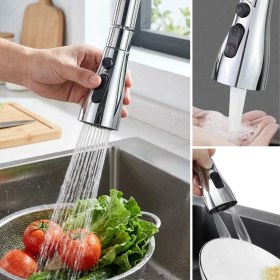 Resim MiraLive 3 Fonksiyonlu Metal Musluk Başlığı - Tazyikli, Sprey ve Düz Akış Modlu Su Tasarruf Aparatı 