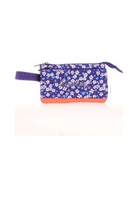 Resim Kaukko Hat Accordion Kalem Çantası Navy Blue Flowers K2677 