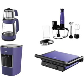 Resim Beko Floral Mor Serisi Küçük Ev Aleti Çeyiz Seti Floral Mor Set 