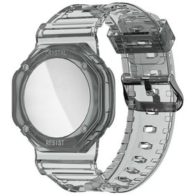 Resim Tpu Glacier Strap Çocuk Yetişkin Gps Bulucu Wristband Airtag Takipçisi İçin, Renk: Saydam Siyah 