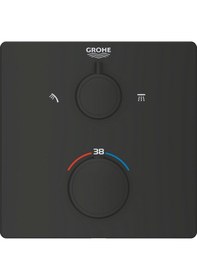 Resim Grohe Grohtherm Termostatik Banyo/Duş Bataryası 2 Çıkışlı Divertörlü - 1022092430 Siyah 
