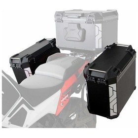 Resim Gp Kompozit Universal 40 Lt X 2 Alüminyum Motosiklet Yan Çanta Seti Siyah Çok Renkli 