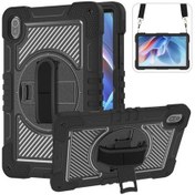 Resim Huawei Matepad Se 11 2024 İçin Tablet Kılıfı Silikon + Pc Kickstand Omuz Askısı İle Darbeye Dayanıklı Kapak Tablet Kılıfı 