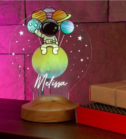 Resim Çocuk Hediyesi Astronot Gece Lambası, Astronot Kişiye Özel Doğum Günü Hediyesi, Astronot Led Lamba Aydınlatması 