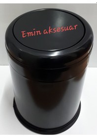 Resim 32Lt Swing Döner Kapaklı Çöp Kovası Siyah 