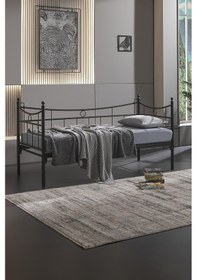 Resim Daily Daybed Tek Kişilik Sedir Metal Karyola Siyah 