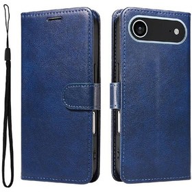 Resim İphone Uyumlu 17 Air İçin Yüksek Kaliteli Cüzdan Kart Yuvalı İşletme Deri Kapak Klasik Düz Renk 