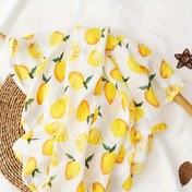 Resim HappyFlute Yumuşak Pamuklu Müslin Sallama Battaniyeleri Erkek ve Kız Çocukları İçin, 119.38cm X 109.22cm 1 Adet Meyve & Hayvanlar Sıcak Renkler 