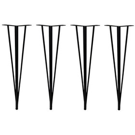 Resim 4 Adet Firkete Masa Ayağı 71 Cm Mat Siyah Mobilya Ayak Pabuçlu 