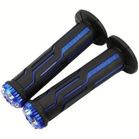 Resim Tongdashop Universal Bmw Yamaha Honda Davidson 7/8" 22mm Siyah Mavi Motosiklet Tutma Sapı 