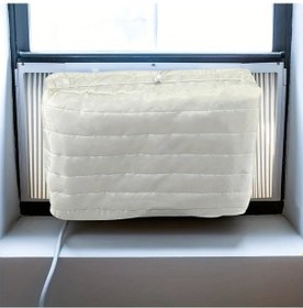 Resim Globalbloom Siyah Indoor Hava Kondisyoner Kılıfı 16.93x12.99x3.54 İnç Pencereli Ac Ünitesi Pas Önleyici Ayarlanabilir Kılıf Elastik Kayışlı 