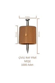 Resim Adilon Çivili Raf Pimi Meşe 1000 Adet 