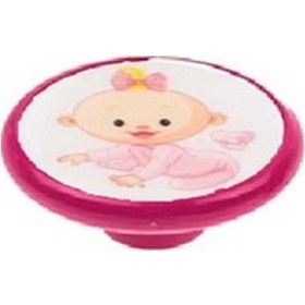 Resim Hırdavatım Çocuk Odası Pembe Bebek Dolap Mobilya Kulp,Düğme,Askı 1 Adet (Ser 