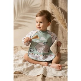 Resim Babydonat Tinybear Dream Big Su Geçirmez Uzun Kollu Mama Önlüğü - Mint Yeşili Blw Uyumlu Bebek Ek Gıda Önlüğü 6-24 Ay 