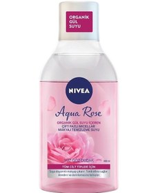 Resim Nivea Aqua Rose Organik Gül Suyu İçeren Çift Fazlı Micellar Makyaj Temizleme Suyu 400 ML 