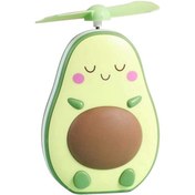 Resim Mini Led Makyaj Aynası Ve Fan 2'si 1 Arada Entegre Sevimli Avokado Şekilli Pratik Taşınabilir Usb Şarjlı El Fanı, Kahverengi 6450 Renkli 