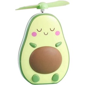 Resim Mini Led Makyaj Aynası Ve Fan 2'si 1 Arada Entegre Sevimli Avokado Şekilli Pratik Taşınabilir Usb Şarjlı El Fanı, Kahverengi 6450 Renkli 