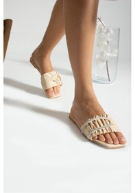 Resim Glenz Kadın Önü Açık Yandan Taşlı Terlik Ts1163 001 