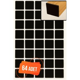 Resim Elysian Yapışkanlı Mobilya Masa Sandalye Parke Zemin Ayak Koruyucu Kaydırmaz Keçesi 25 mm Siyah (64 Adet) 