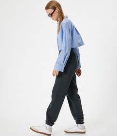 Resim Koton Jogger Eşofman Altı Relax Fit Yıkamalı Beli Lastikli Cepli Antrasit 5wal40008ık Antrasit 