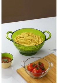 Resim Akrilik Yeşil Makarna Süzgeçi & Sebze Meyve Süzgeçi Çok Renkli 