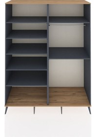 Resim Kronos Gardrop 7 Raflı 2 Askılı 176x59x221 Antrasit-çam/antrasit Beyaz 