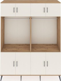 Resim Hyperion Gardrop 10 Raflı 8 Kapaklı 2 Askılı 176x44x221 Çam-aytaşı/çam Aytaşı/çam 