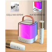 Resim SepetBudur Karaoke Bluetooth Hoparlör Aggıy Ag-s7 Kablosuz Mikrofonlu Rgb Led Parti Işıklı 